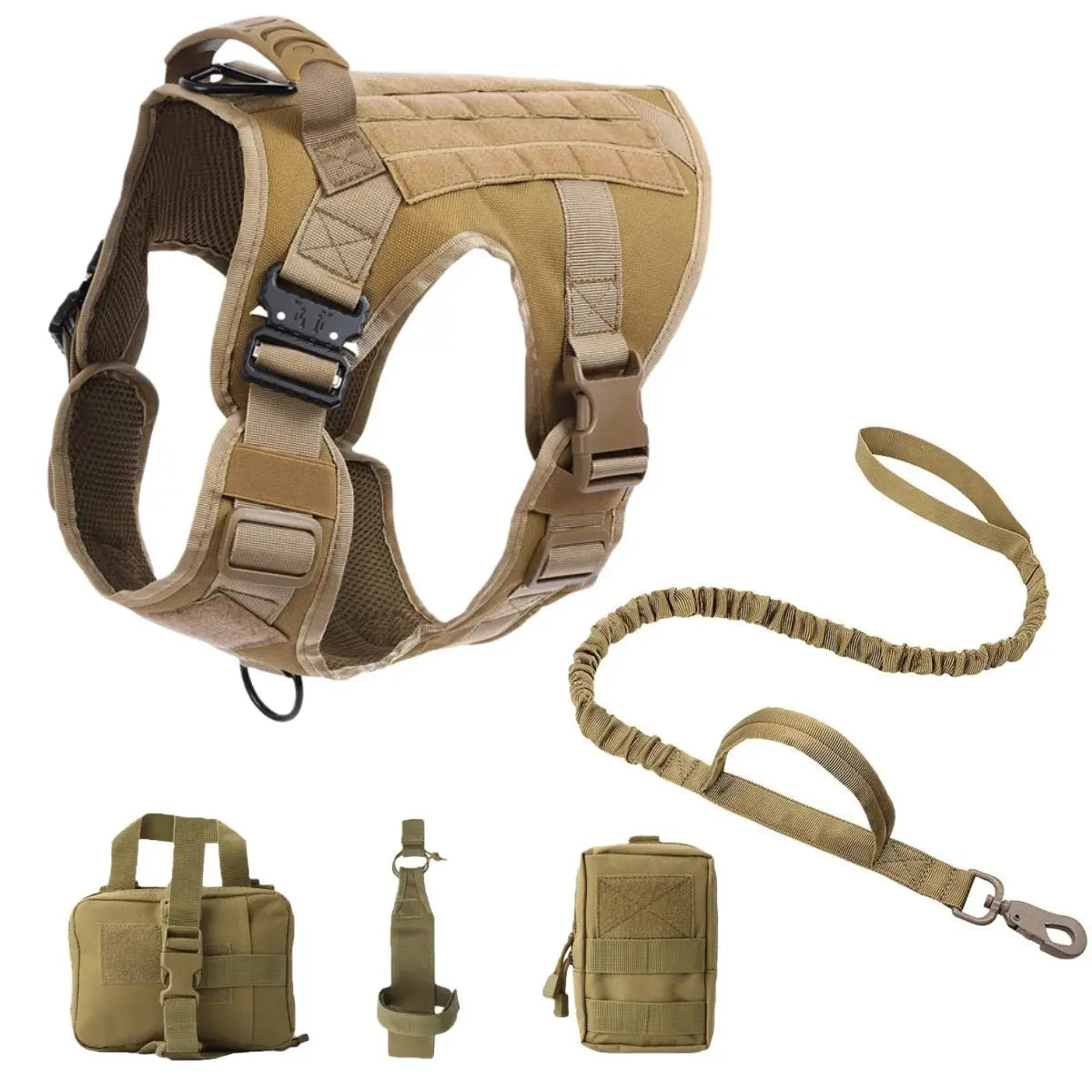 Tactical Dog Harness, Adjustable No-Pull Handle Service Vest Heavy Duty Pet Large Breed, Dog Vest for Training Hunting Walking - Velvet Haven