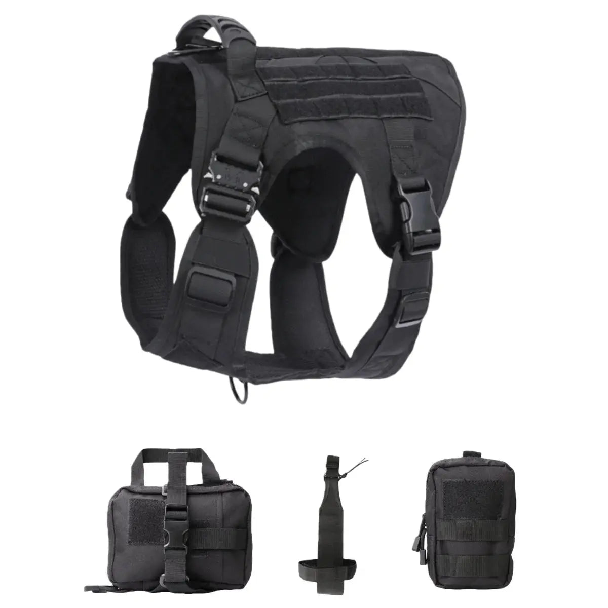 Tactical Dog Harness, Adjustable No-Pull Handle Service Vest Heavy Duty Pet Large Breed, Dog Vest for Training Hunting Walking - Velvet Haven