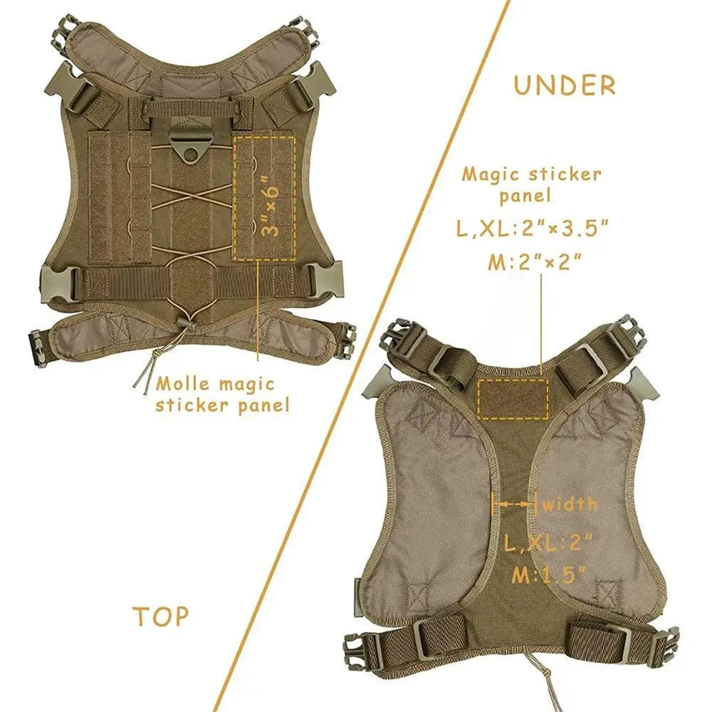 Tactical Dog Harness for Large Pet Harness No-Pull Service Vest Adjustable Military Dog Vest for Training Hunting Walking - Velvet Haven