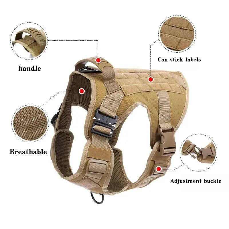Tactical Dog Harness with Handle - Adjustable No-Pull Vest - Velvet Haven