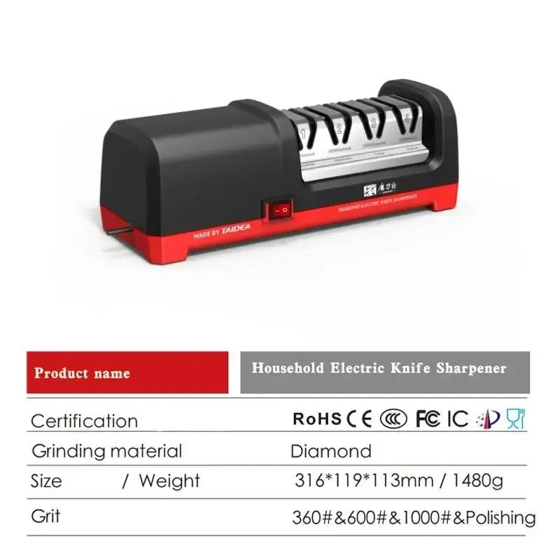 Taidea GRINDER 4 Stage Diamond Electric Knife Sharpener With 2800rpm Rotational Speed And 18W Rated Power FCC CE Certif TG2102 - Velvet Haven