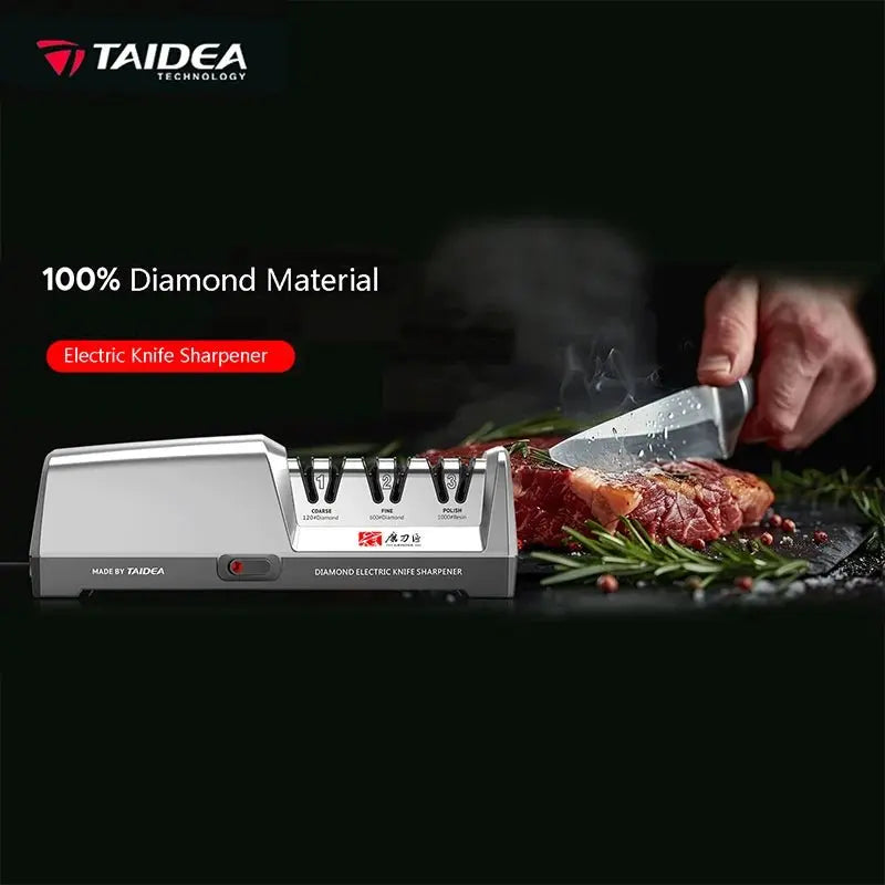 TAIDEA Professional Electric Knife Sharpener - 3-Stage System, Restore and Polish Blades Effortlessly Kitchen Sharpener - Velvet Haven
