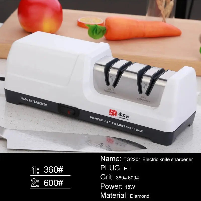 TAIDEA TG2102 Professional Electric Knife Sharpener EU PLUG Grit 360/600 and Polishing Sharpening Stone GrindStone Power18W - Velvet Haven
