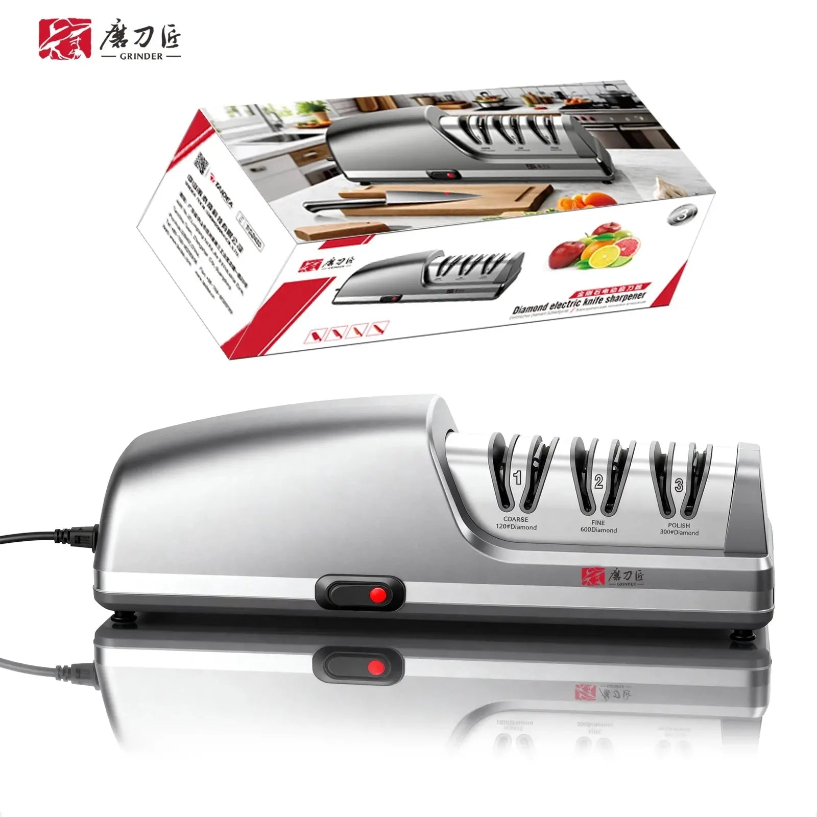 TAIDEA TG2403 Electric Knife Sharpener, 3-Stage Professional Sharpening System for Kitchen Chef and Home Use Knives - Velvet Haven