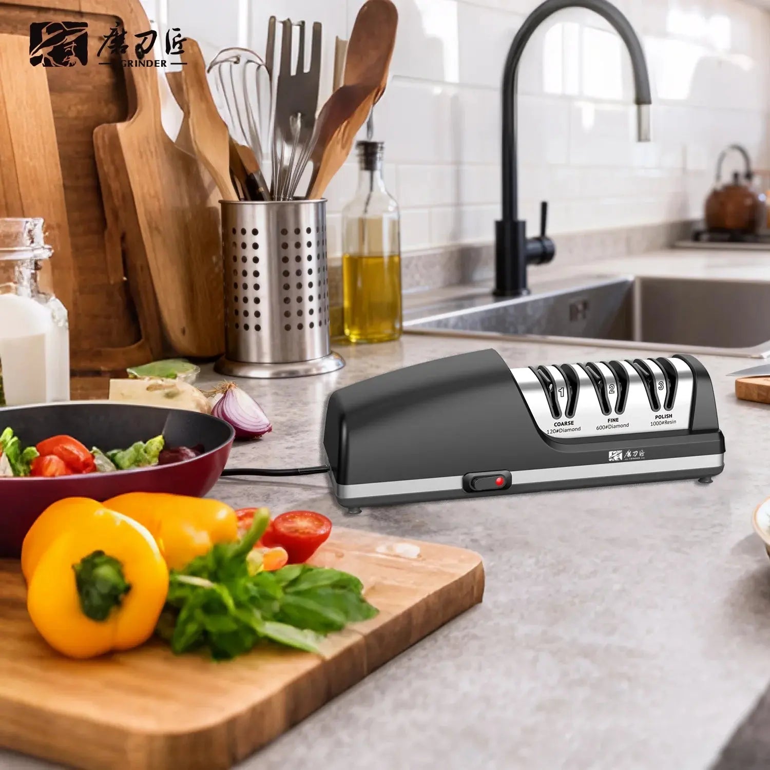 TAIDEA TG2403 Electric Knife Sharpener, 3-Stage Professional Sharpening System for Kitchen Chef and Home Use Knives - Velvet Haven