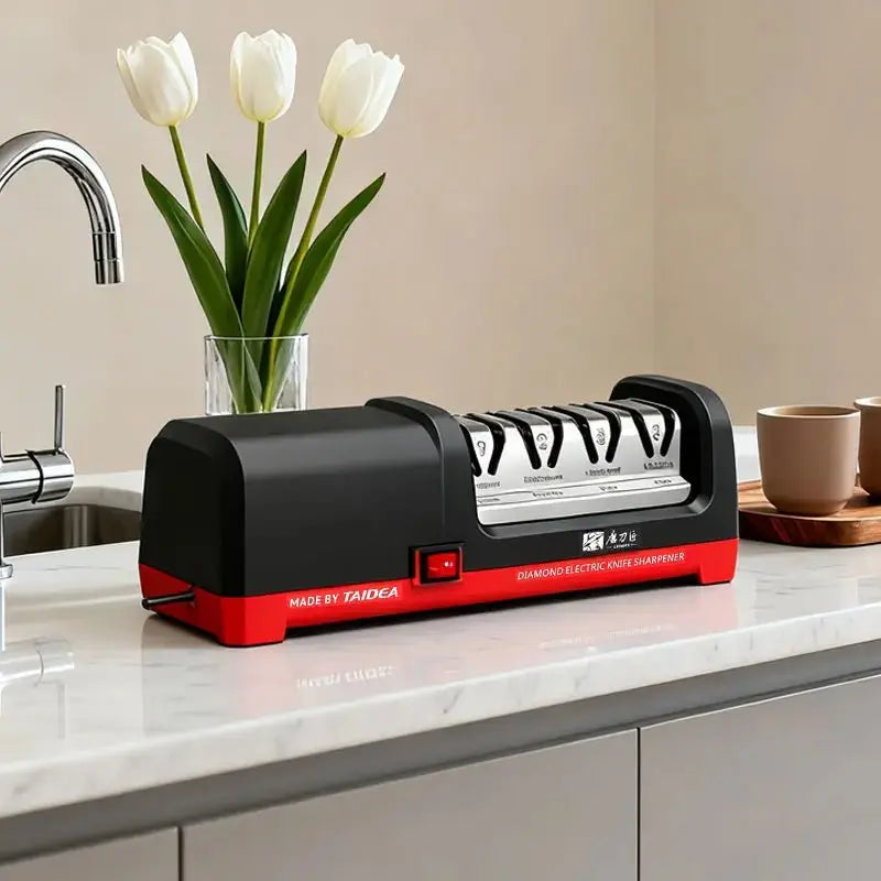 TG2102 4-Stage Electric Knife Diamond Sharpener 360 & 600 Grit with Polisher, 18W Fast & Efficient for Knives Scissors Tools - Velvet Haven