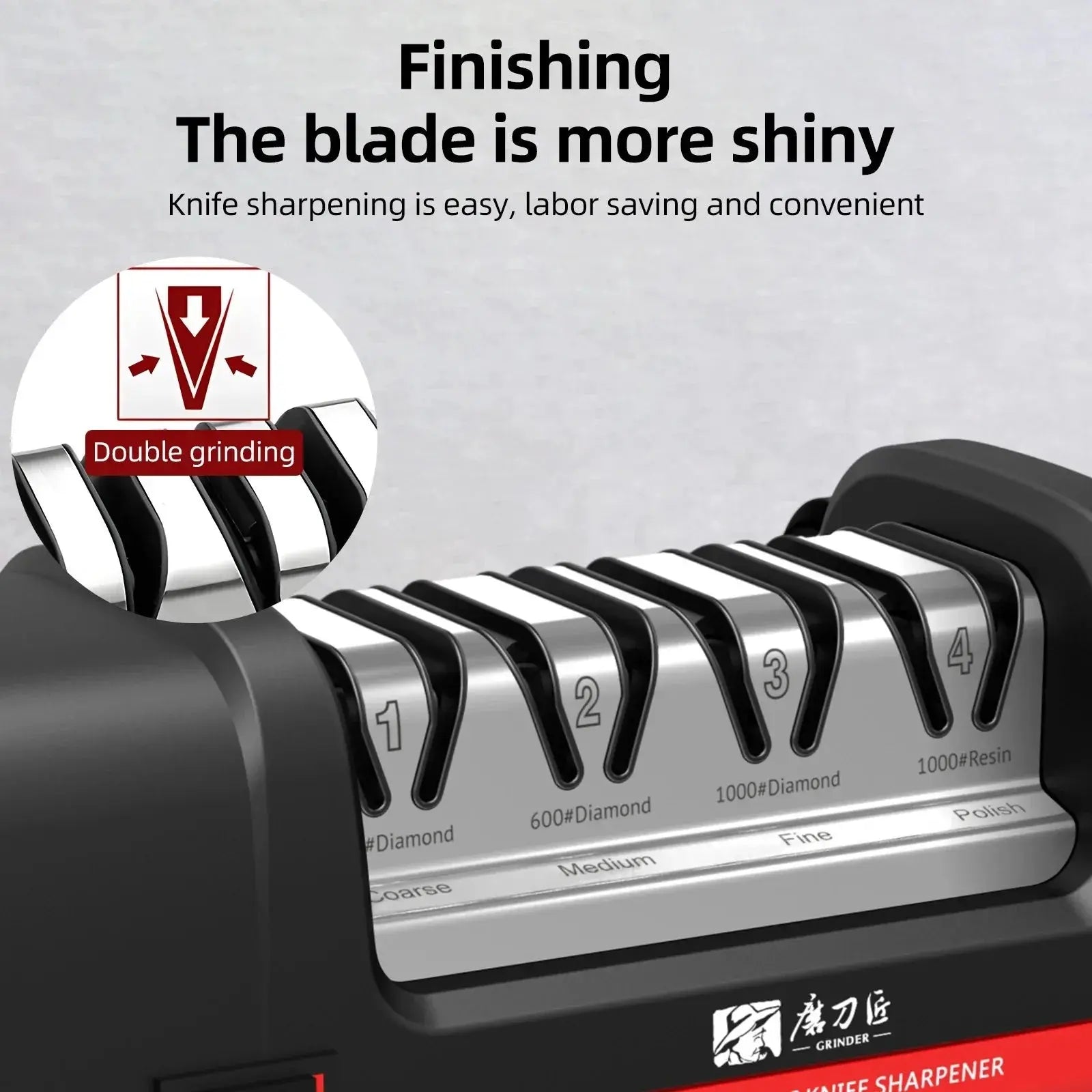 TG2102 4-Stage Electric Knife Diamond Sharpener 360 & 600 Grit with Polisher, 18W Fast & Efficient for Knives Scissors Tools - Velvet Haven