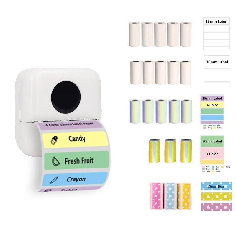 Thermal Portable Printer Mini Pocket Print Photo Thermal Label Printers With 57mm Printing Wireless BT Android And iOS Printers - Velvet Haven