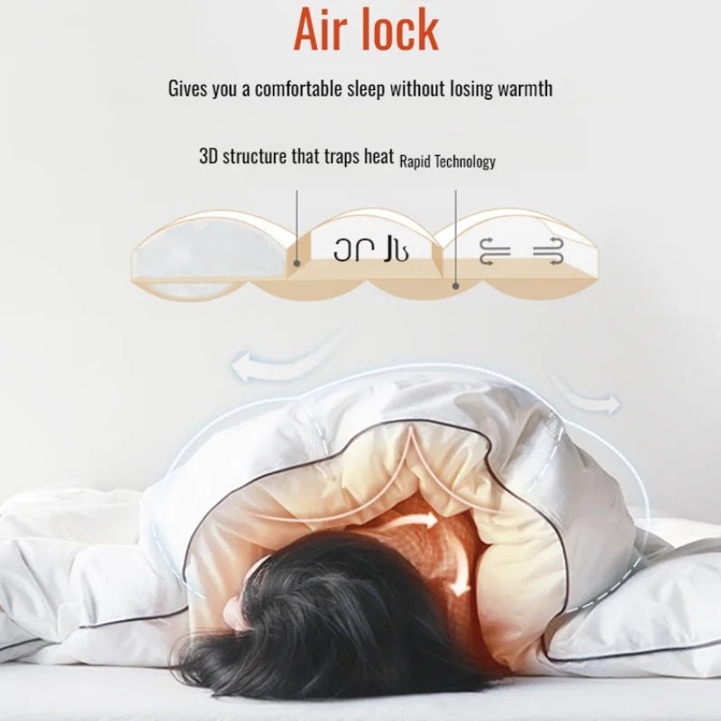 Thickened 95% White Goose Down quilt Comfortable and Breathable Duvet Ideal Gift for Students Winter cotton thick quilt core - Velvet Haven