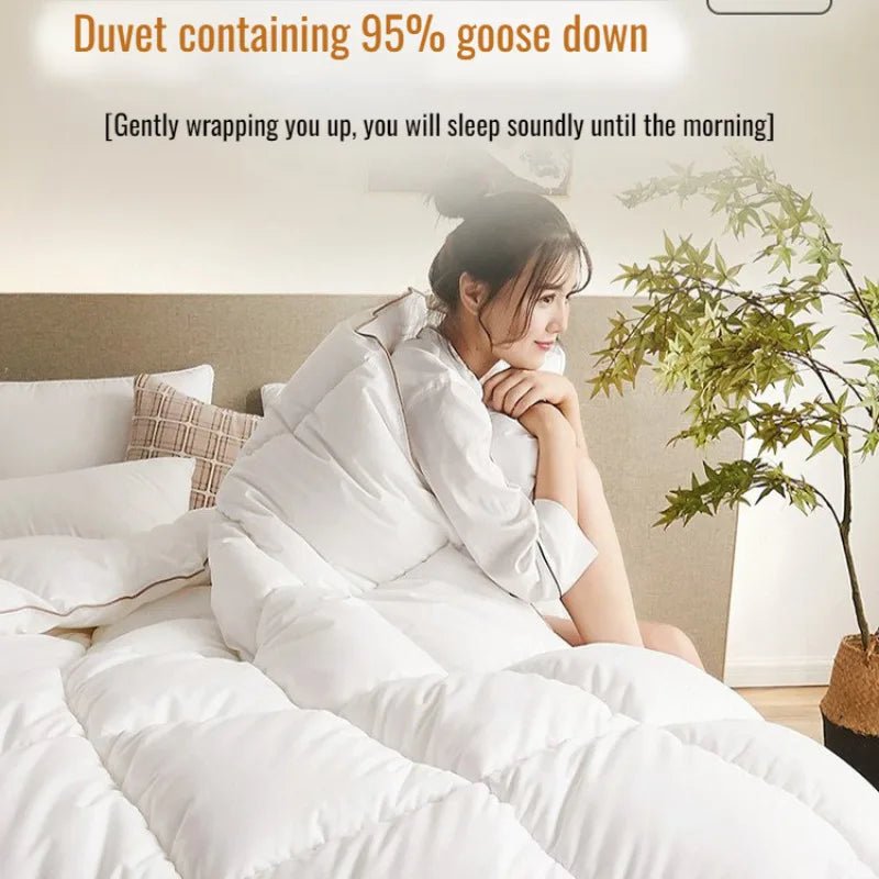 Thickened 95% White Goose Down quilt Comfortable and Breathable Duvet Ideal Gift for Students Winter cotton thick quilt core - Velvet Haven