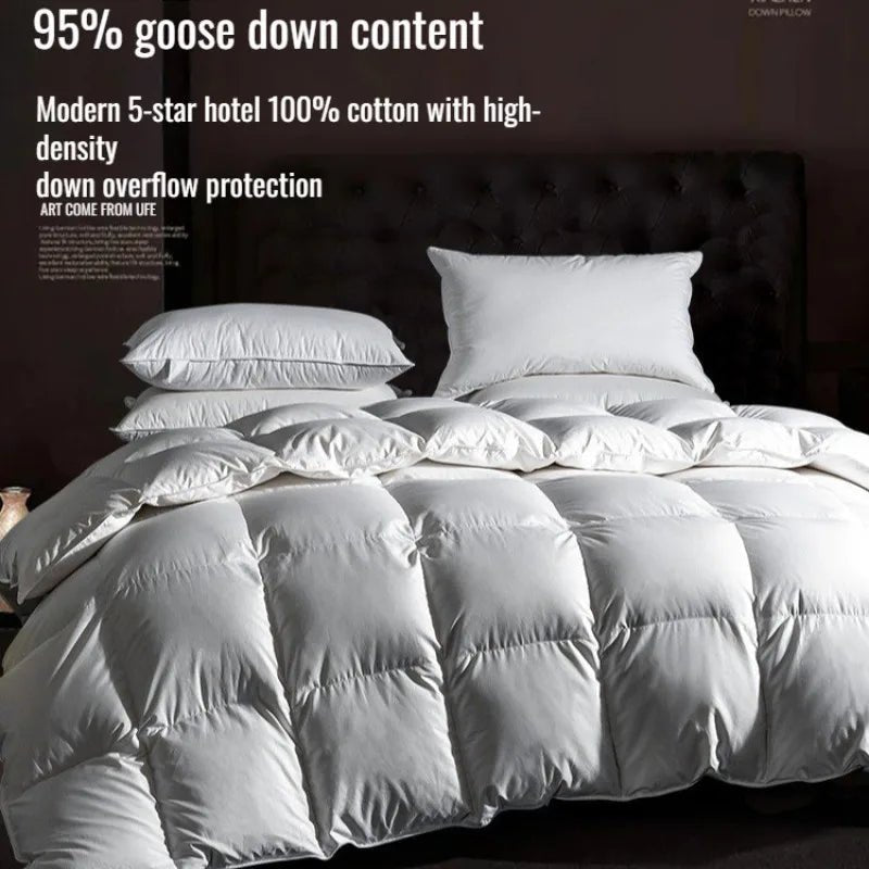 Thickened 95% White Goose Down quilt Comfortable and Breathable Duvet Ideal Gift for Students Winter cotton thick quilt core - Velvet Haven