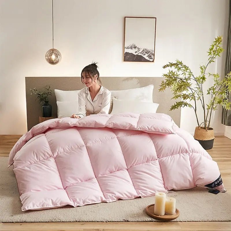 Thickened 95% White Goose Down quilt Comfortable and Breathable Duvet Ideal Gift for Students Winter cotton thick quilt core - Velvet Haven