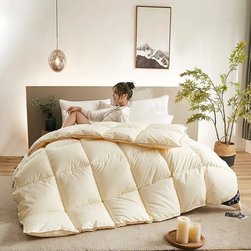 Thickened 95% White Goose Down quilt Comfortable and Breathable Duvet Ideal Gift for Students Winter cotton thick quilt core - Velvet Haven