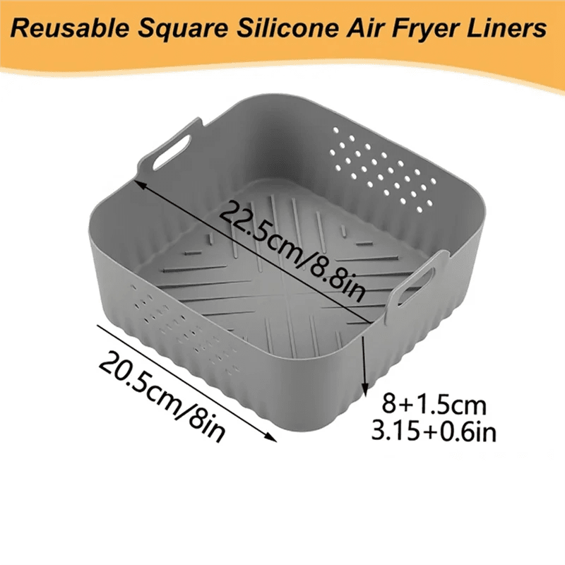 【Today Only@】Reusable Silicone Baking Tray Accessory Liners 20Cm 23Cm For Corsori,Gourmia 5-8QT Air Fryer Black - Velvet Haven