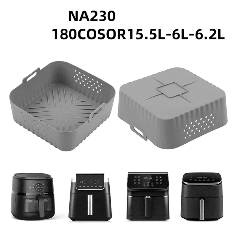 【Today Only@】Reusable Silicone Baking Tray Accessory Liners 20Cm 23Cm For Corsori,Gourmia 5-8QT Air Fryer Black - Velvet Haven