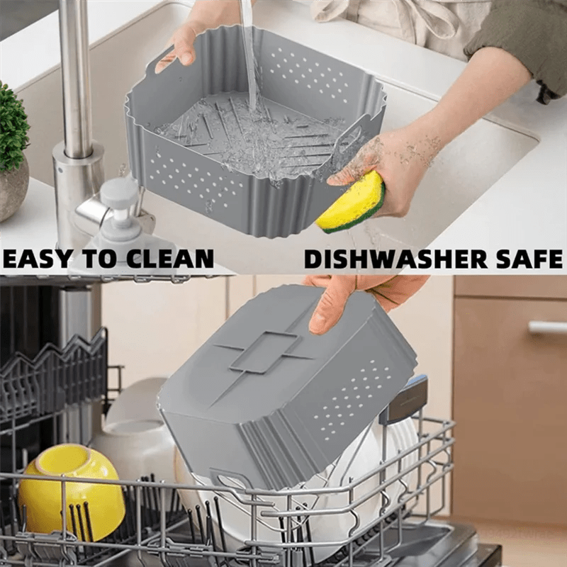 【Today Only@】Reusable Silicone Baking Tray Accessory Liners 20Cm 23Cm For Corsori,Gourmia 5-8QT Air Fryer Black - Velvet Haven