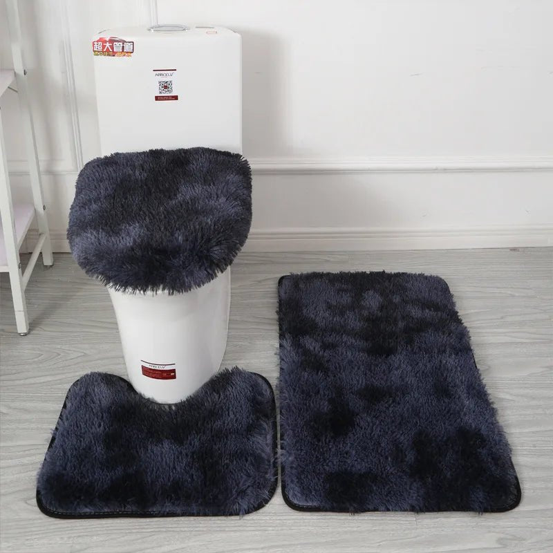 3-Piece Non-Slip Bathroom Rug & Toilet Seat Cover Set - Velvet Haven