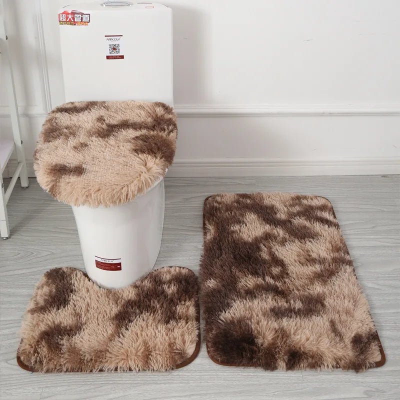 3-Piece Non-Slip Bathroom Rug & Toilet Seat Cover Set - Velvet Haven