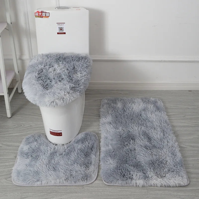 3-Piece Non-Slip Bathroom Rug & Toilet Seat Cover Set - Velvet Haven