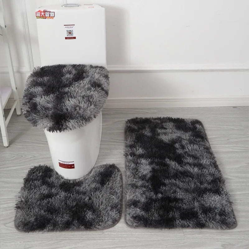 3-Piece Non-Slip Bathroom Rug & Toilet Seat Cover Set - Velvet Haven