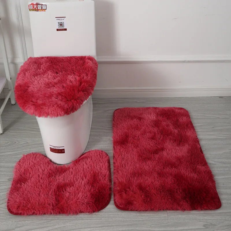 3-Piece Non-Slip Bathroom Rug & Toilet Seat Cover Set - Velvet Haven