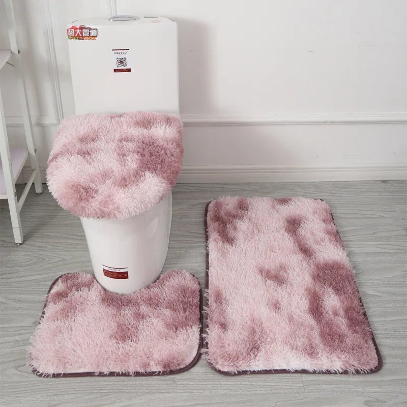 3-Piece Non-Slip Bathroom Rug & Toilet Seat Cover Set - Velvet Haven