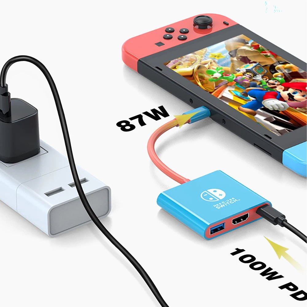 UGOURD 3 in 1 TYPE-C Hub with HDMI and USB 3.0 Port USB-C to HDMI 4k 30hz 4K60Hz Adapter PD 100W for Switch TV Screen Casting - Velvet Haven
