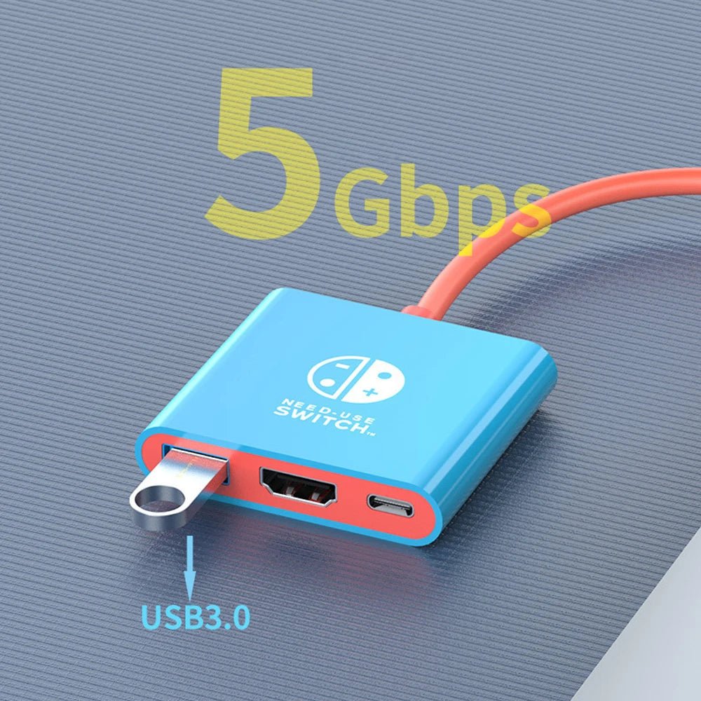 UGOURD 3 in 1 TYPE-C Hub with HDMI and USB 3.0 Port USB-C to HDMI 4k 30hz 4K60Hz Adapter PD 100W for Switch TV Screen Casting - Velvet Haven
