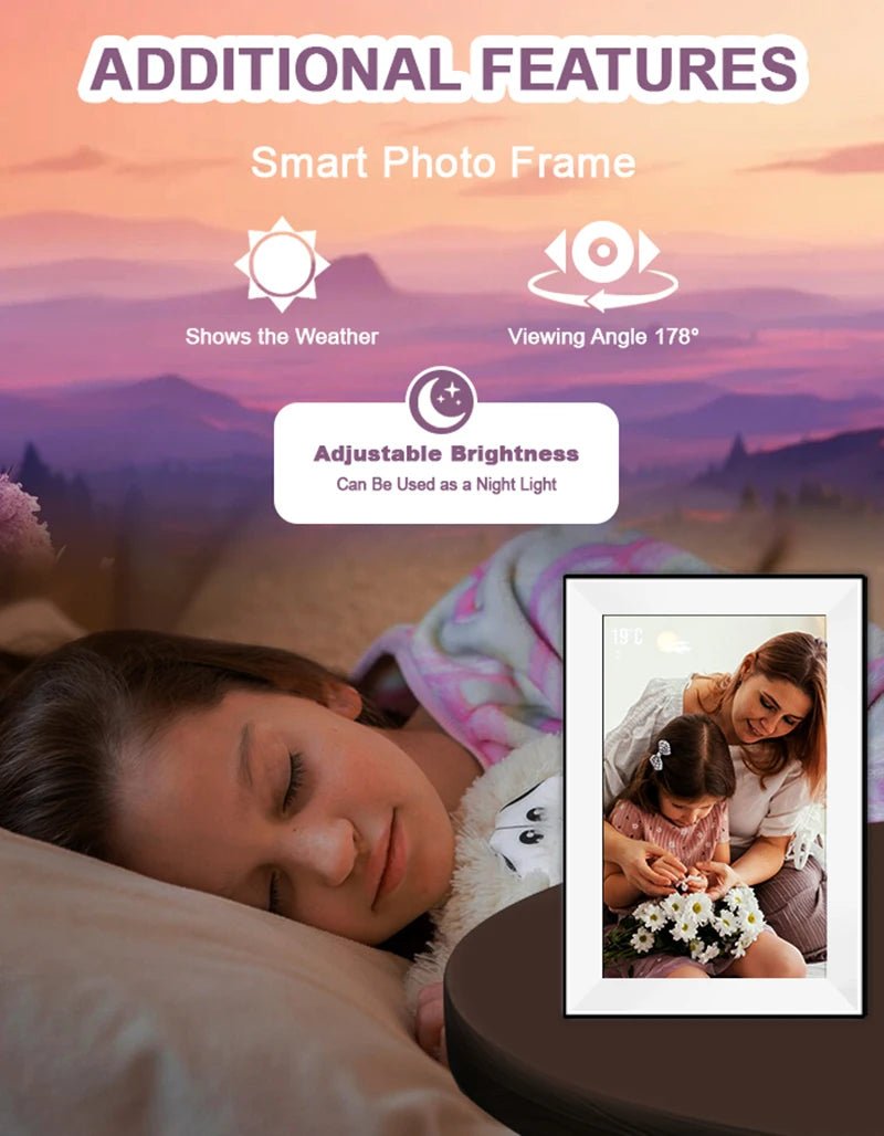 Uhale Digital Picture Frame 10.1 Inch 32GB Smart WiFi Smart digital photo frame with 1280x800 IPS HD Touch Screen Christmas Gift - Velvet Haven