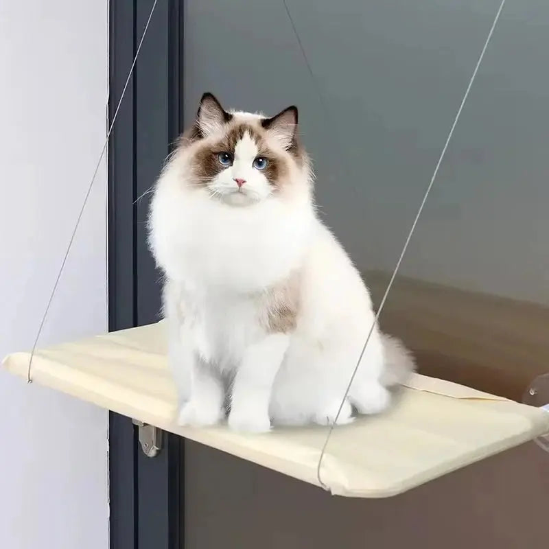 Ultra Soft Cat Window Hammock Bed - with Strong Suction Cups, Foldable Space-Saving Perch for Sunbathing & Indoor Cat Naps - Velvet Haven