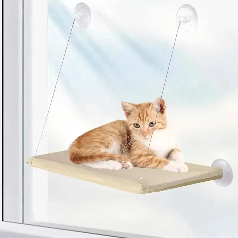 Ultra Soft Cat Window Hammock Bed - with Strong Suction Cups, Foldable Space-Saving Perch for Sunbathing & Indoor Cat Naps - Velvet Haven