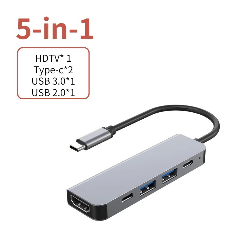 USB C Hub to 4K HDMI-Compatible USB 3.0 2.0 Type C PD Charging Dock for MacBook iPad Samsung S10 Dex TV Mouse Keyboard U Disk - Velvet Haven