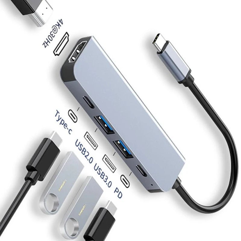 USB C Hub to 4K HDMI-Compatible USB 3.0 2.0 Type C PD Charging Dock for MacBook iPad Samsung S10 Dex TV Mouse Keyboard U Disk - Velvet Haven