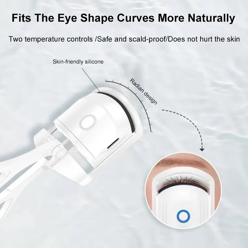 USB Rechargeable Heated Eyelash Curler - White or Pink - Velvet Haven
