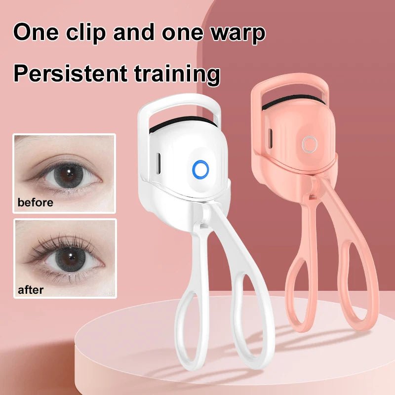 USB Rechargeable Heated Eyelash Curler - White or Pink - Velvet Haven