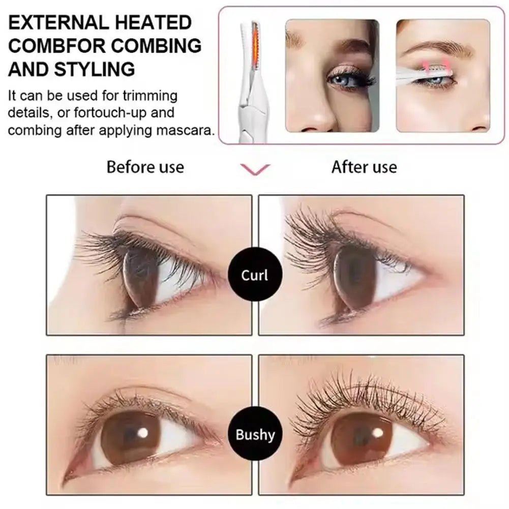 USB Rechargeable Heated Eyelash Curler with 3 Temperature Modes - Velvet Haven