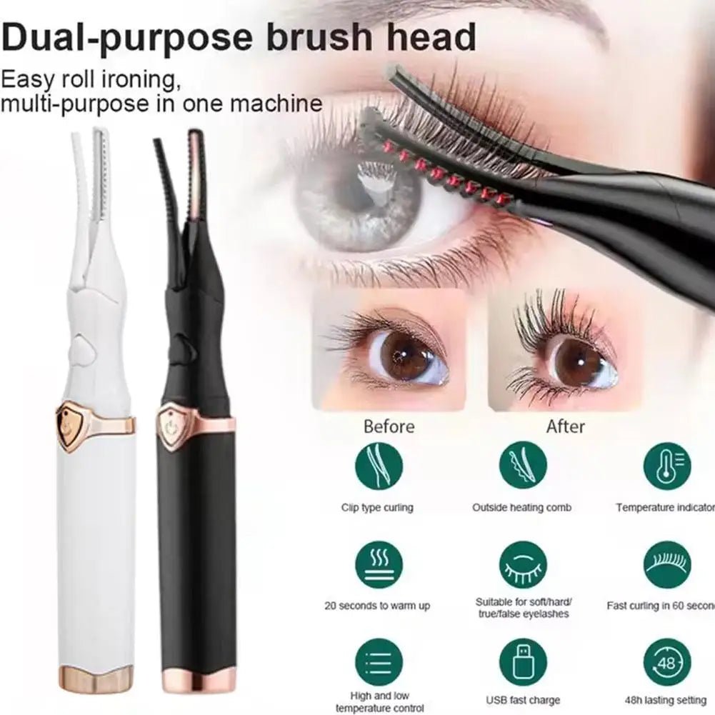 USB Rechargeable Heated Eyelash Curler with 3 Temperature Modes - Velvet Haven
