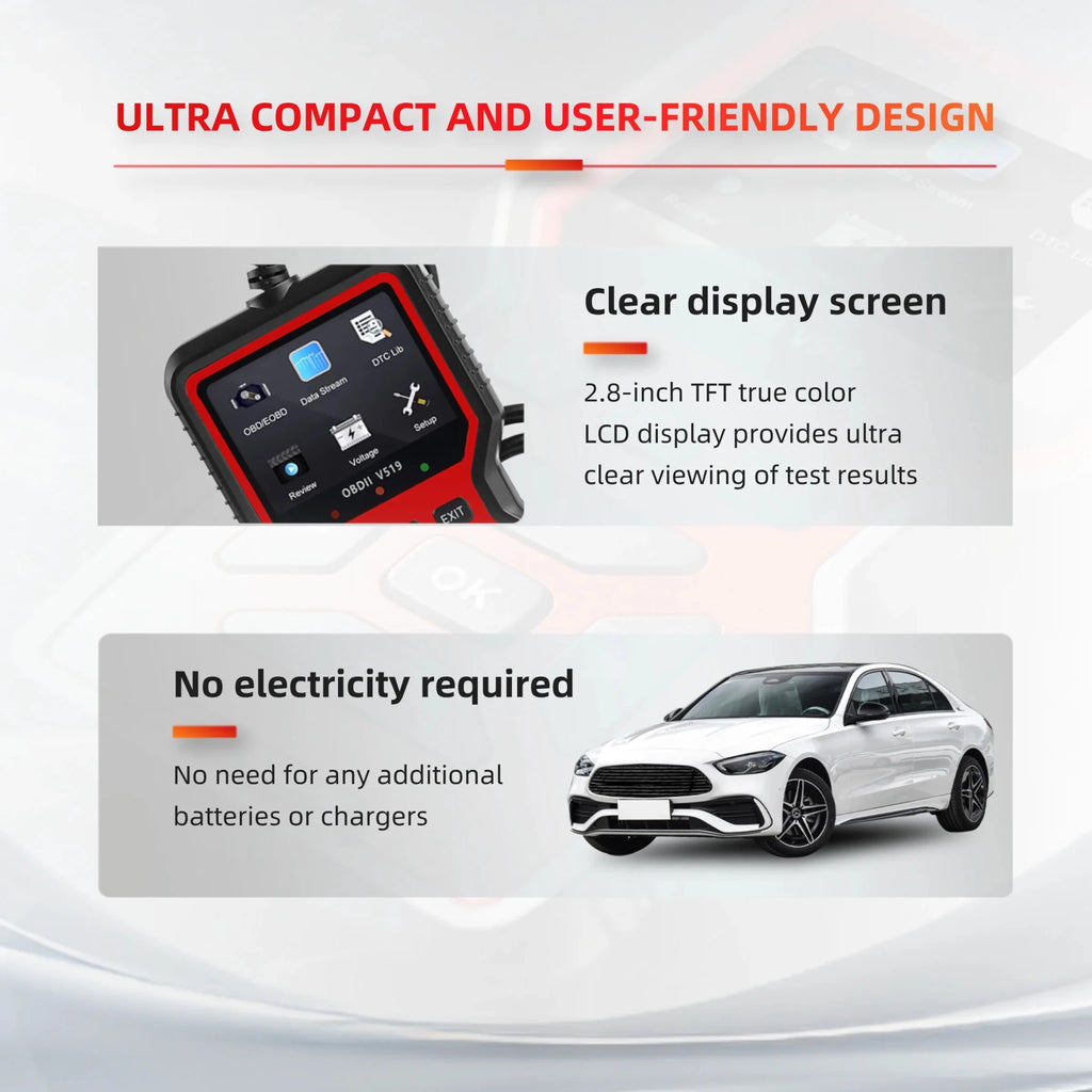 V519 OBD2 Car Diagnostic Scanner with Color Display & Engine Code Reader - Velvet Haven