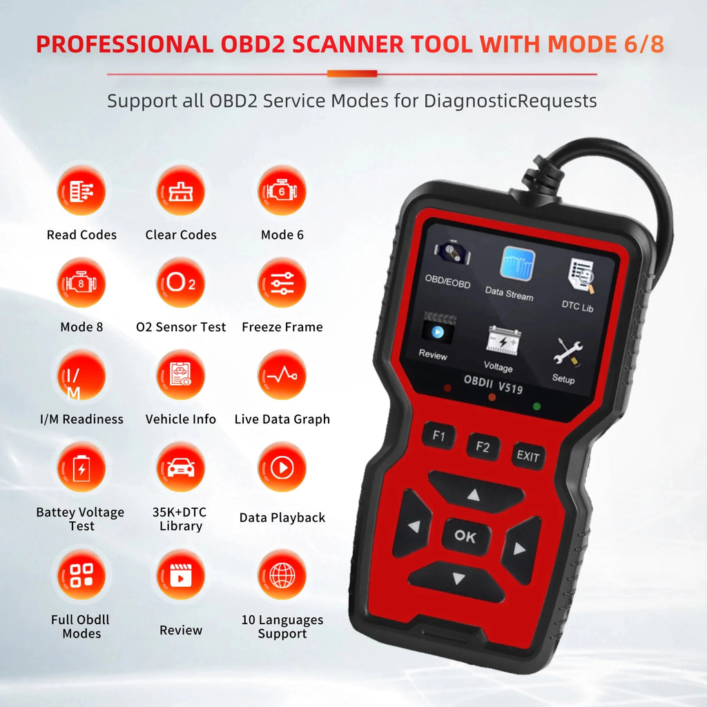V519 OBD2 Car Diagnostic Scanner with Color Display & Engine Code Reader - Velvet Haven