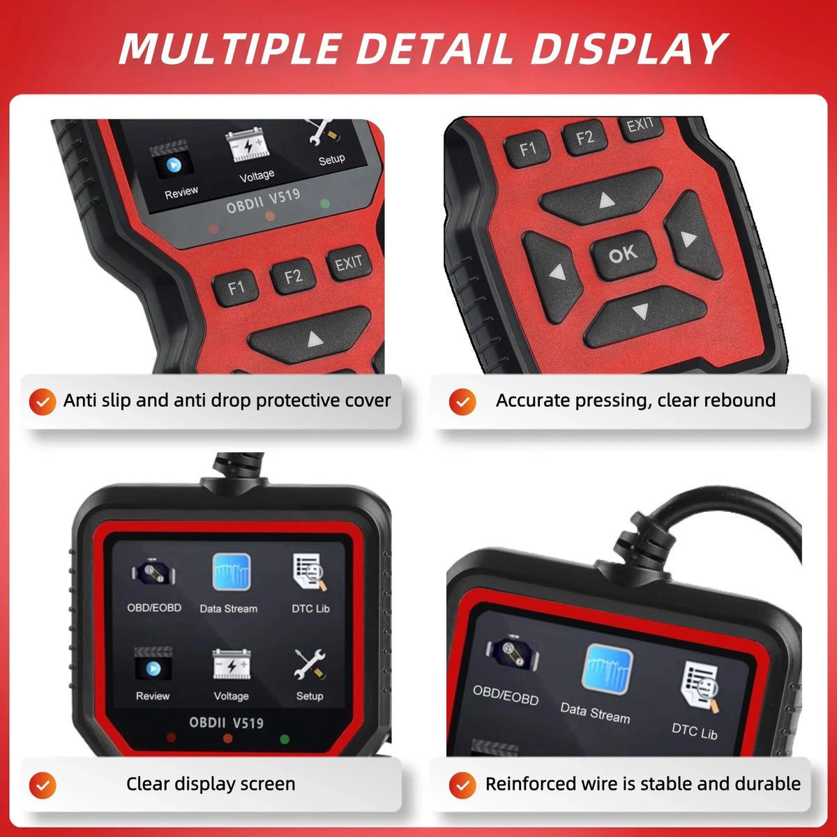 V519 OBD2 Car Diagnostic Scanner with Color Display & Engine Code Reader - Velvet Haven