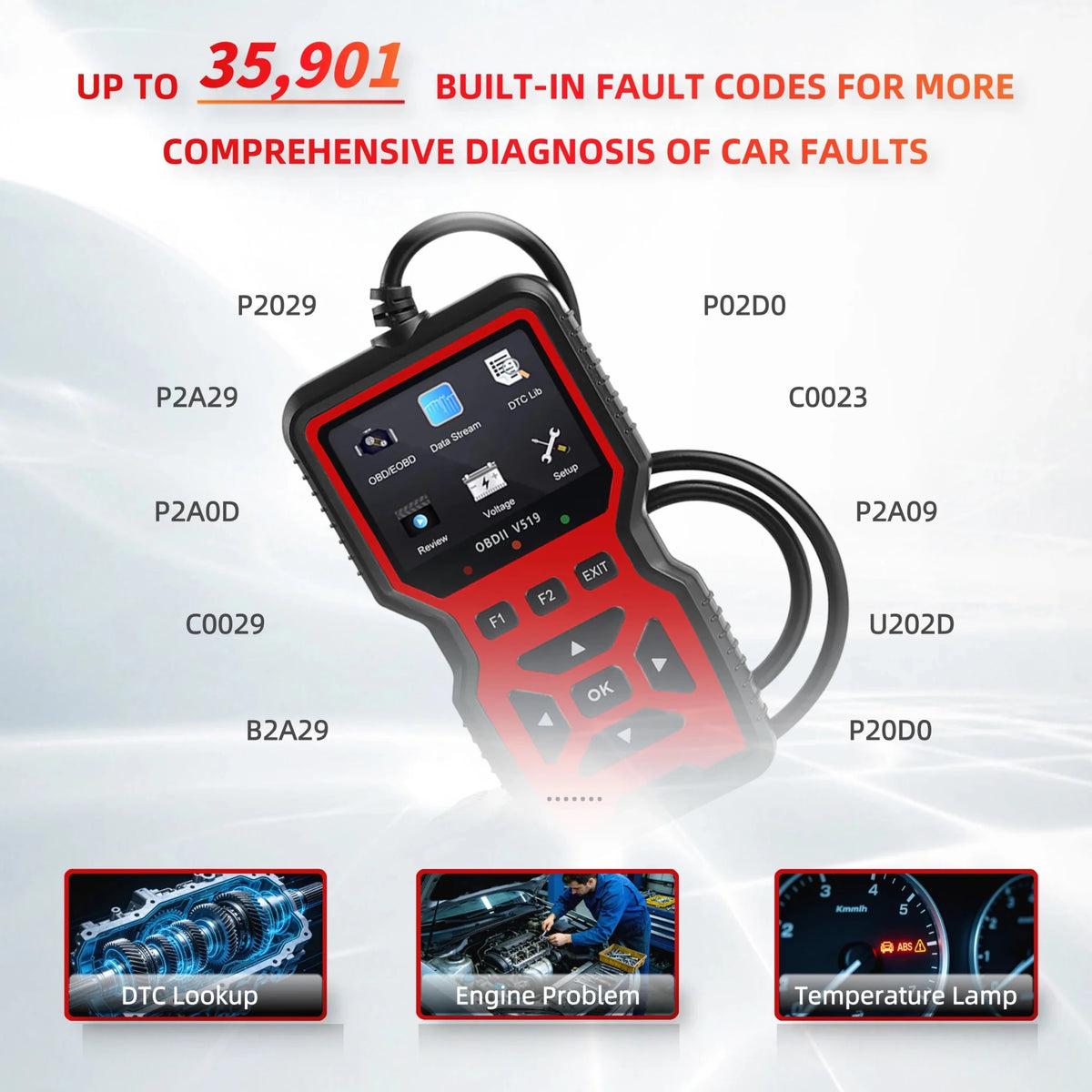 V519 OBD2 Car Diagnostic Scanner with Color Display & Engine Code Reader - Velvet Haven