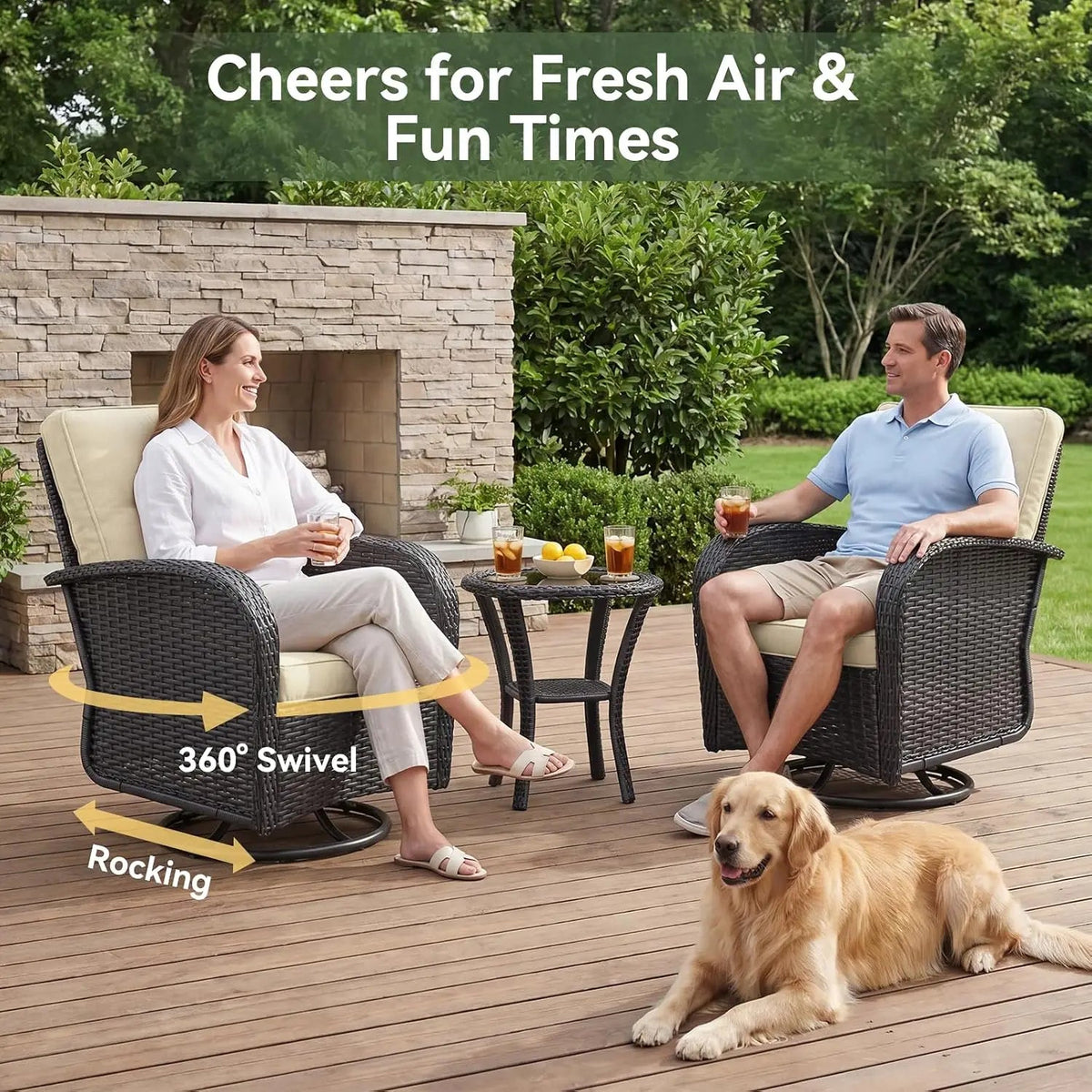Velvet Haven 10-Piece Wicker Patio Set with 44-Inch Fire Pit Table - Velvet Haven