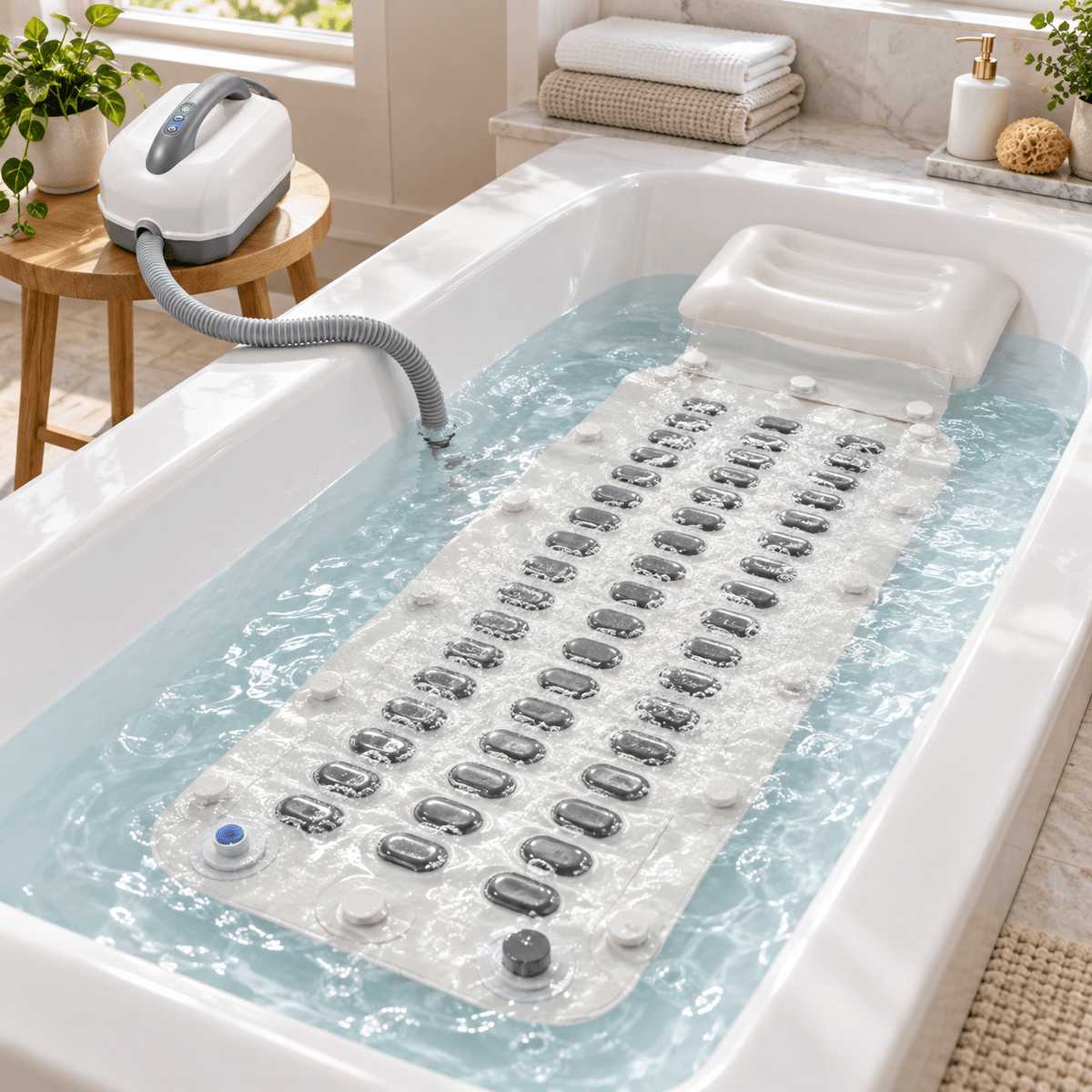 Velvet Haven Electric Bubble Spa Bath Mat with Wireless Remote - Velvet Haven