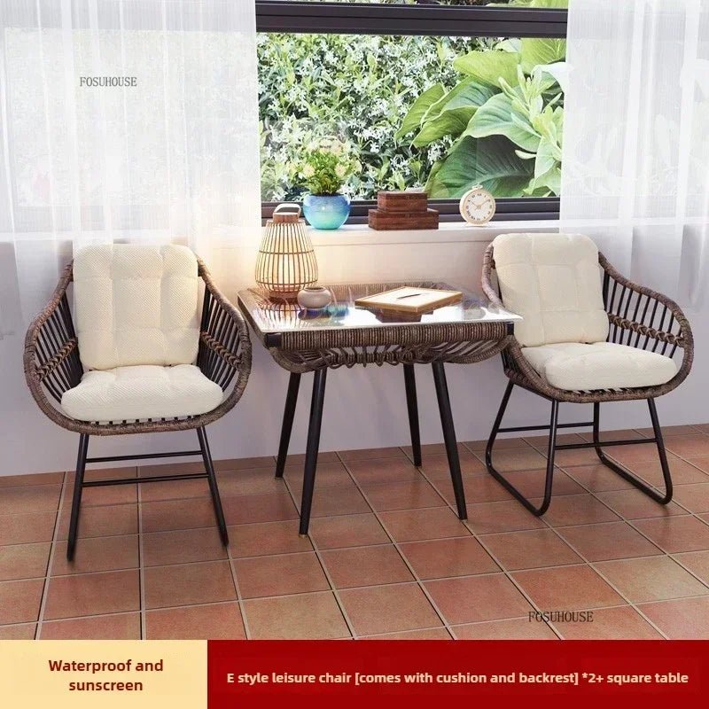 Velvet Haven Modern Metal Patio Dining Table and Chairs Set - Velvet Haven