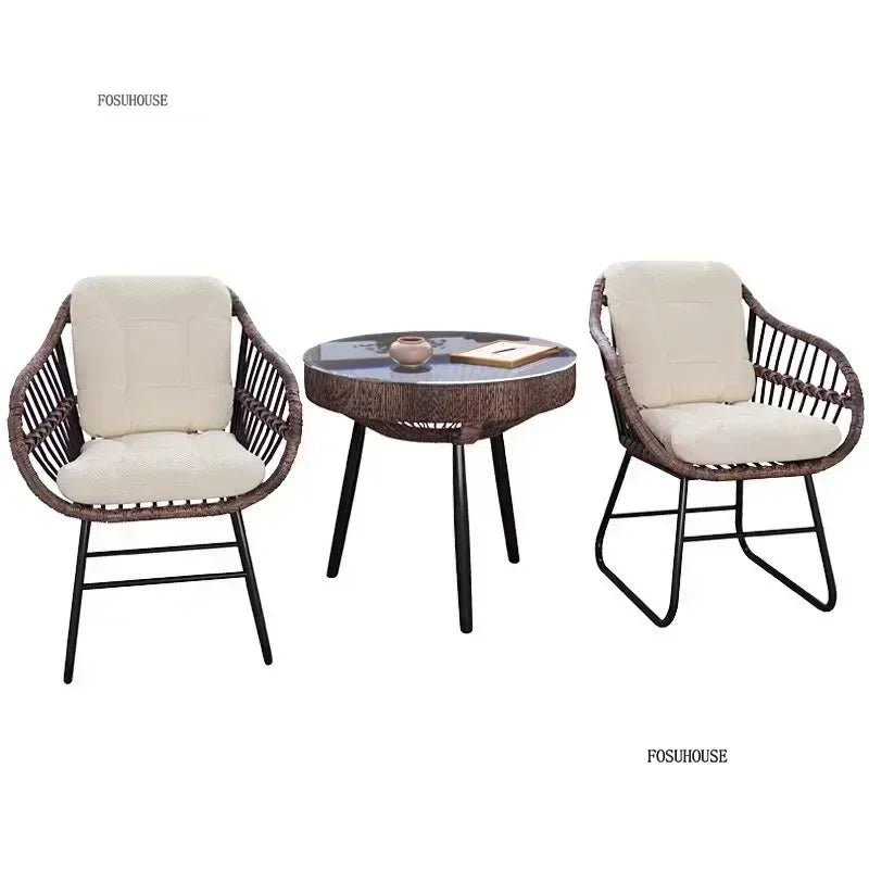 Velvet Haven Modern Metal Patio Dining Table and Chairs Set - Velvet Haven