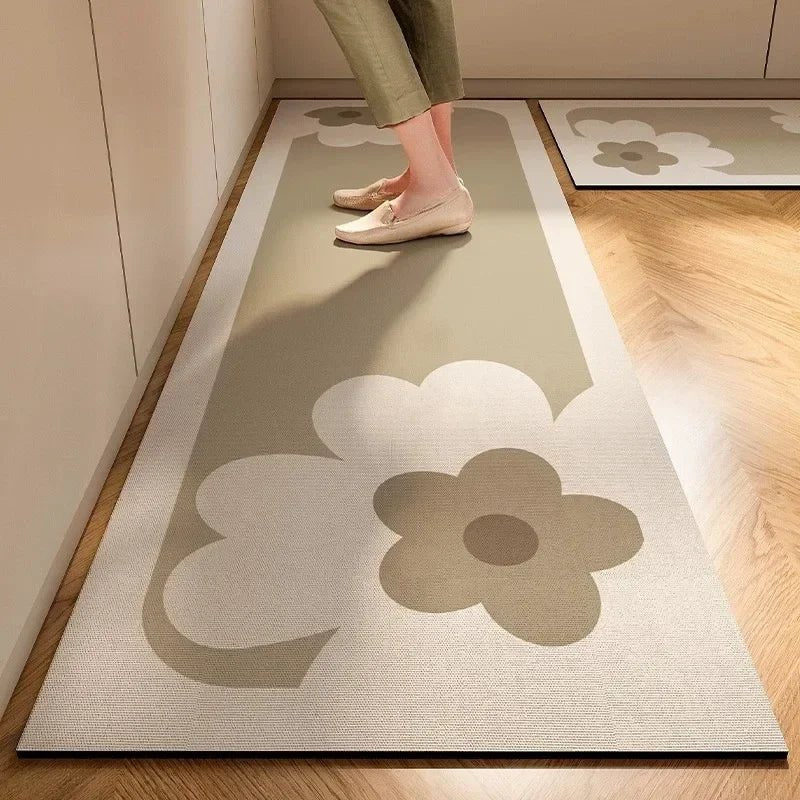 Wabi-Sabi Diatomite Kitchen Floor Mat – Non-Slip & Absorbent - Velvet Haven