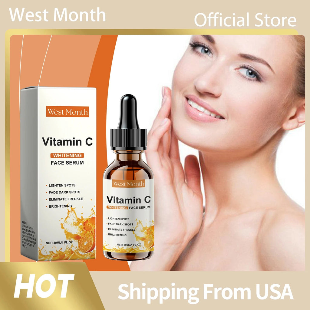 Vitamin C Facial Essence Fade Dark Spots Eliminate Freckles Acne Marks Repair Smooth Skin Care Hyaluronic Acid Brightening Serum - Velvet Haven