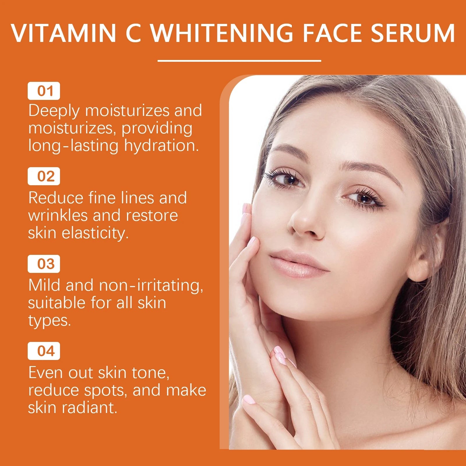 Vitamin C Facial Essence Fade Dark Spots Eliminate Freckles Acne Marks Repair Smooth Skin Care Hyaluronic Acid Brightening Serum - Velvet Haven