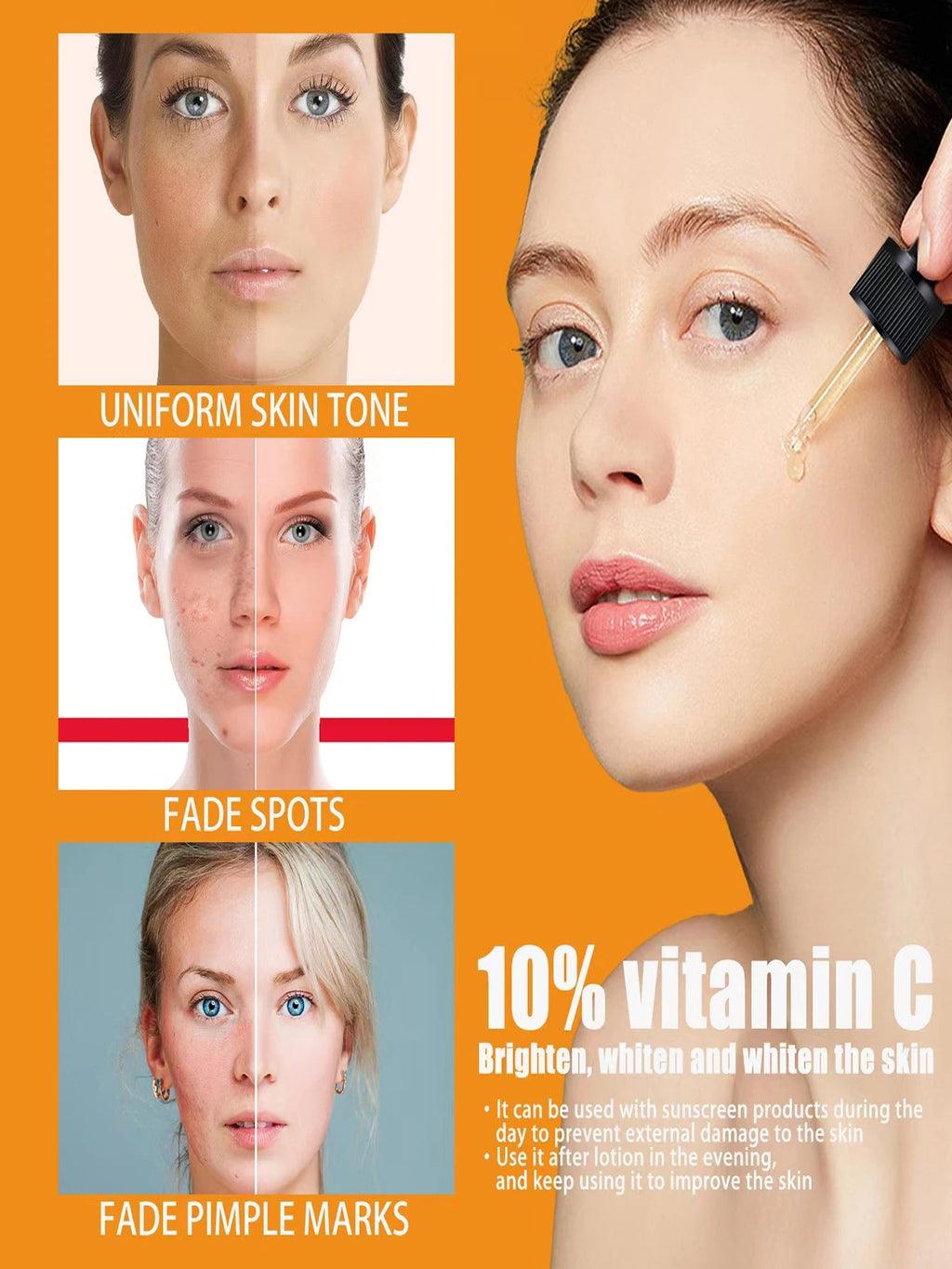 Vitamin C Serum for Face Whitening Facial Serum Hyaluronic Acid Dark Spot Remover Korean Skin Care Products Skincare - Velvet Haven