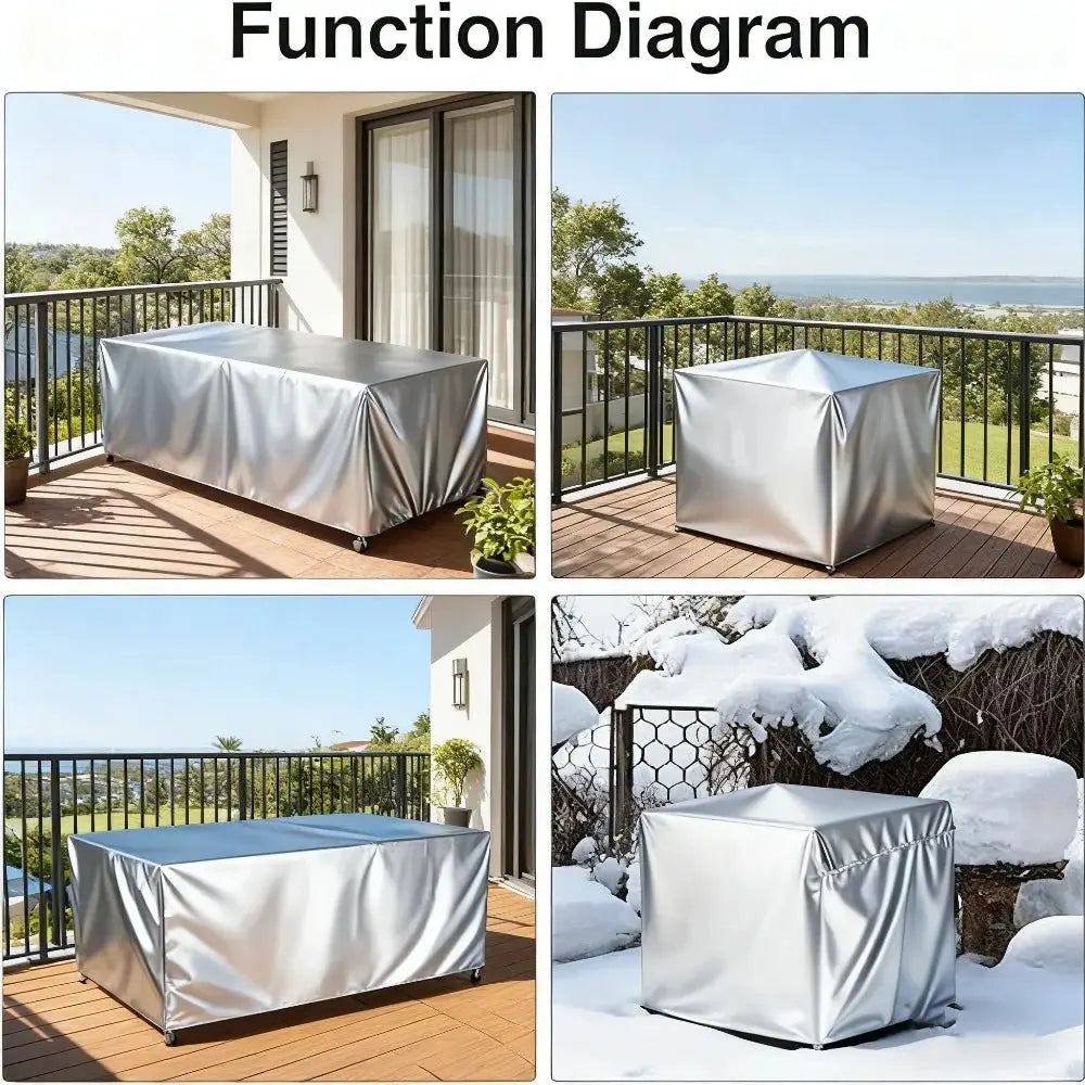 Waterproof Patio Furniture Covers - Wind Resistant for Chair & Coffee Table, Black - Velvet Haven